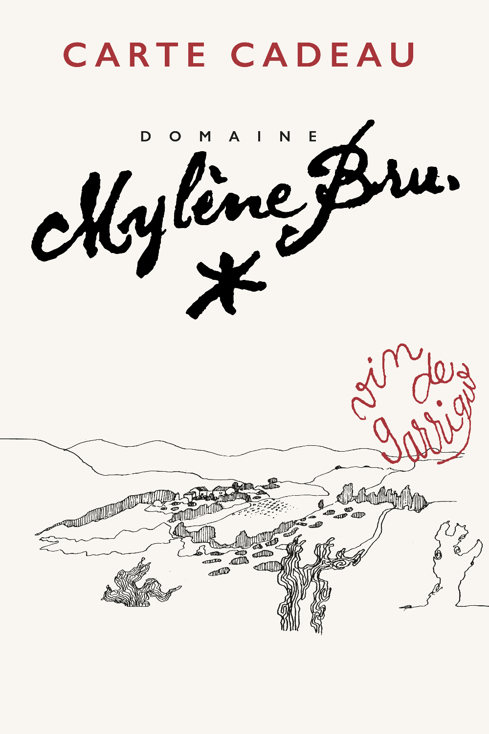 Carte Cadeau - Domaine Mylène Bru - Vin nature - Vin de guarrigue